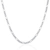 3.0mm 14k White Gold Solid Figaro Chain